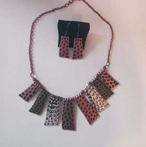 Tribal Necklace Earring Set (Reversible)